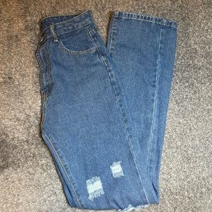 blue ripped baggy jeans !